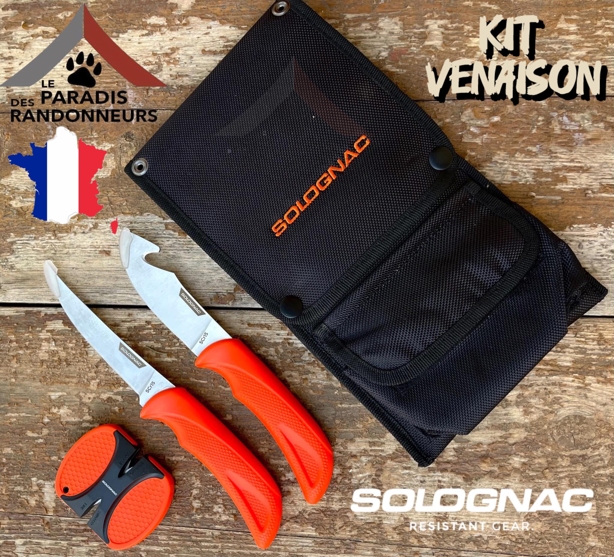 Kit de couteaux et aiguiseur pour venaison