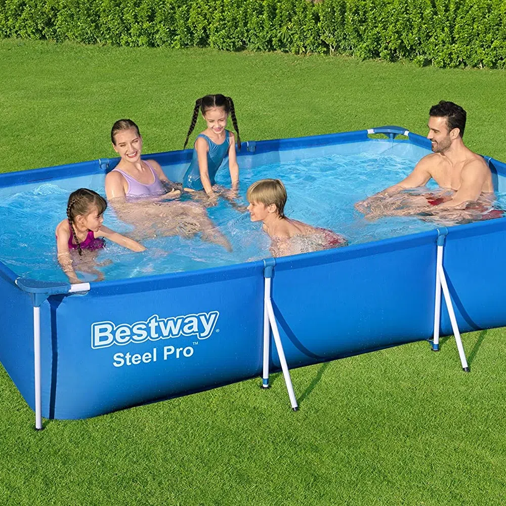 Piscine Hors Sol Rectangle Steel Pro 300 x 201 x 66 cm Avec Pompe De Filtration d'eau BESTWAY | 56411