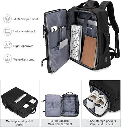 Sac à dos valise spacieux extensible 2 en 1 - الصورة 5