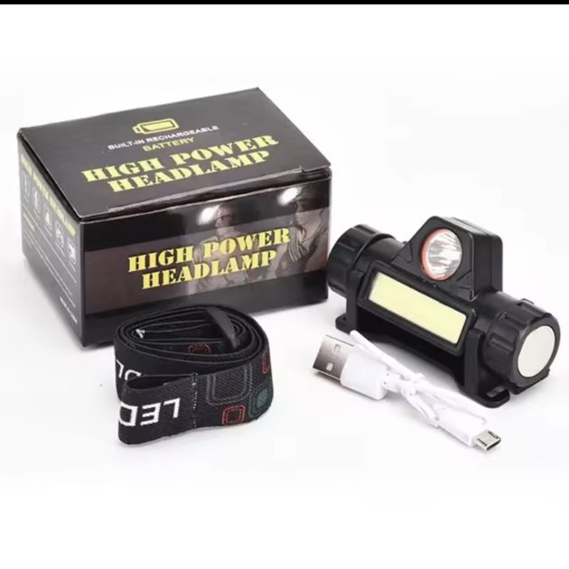 Lampe Frontale LED COB Rechargeable USB – Magnétique & Super Lumineuse