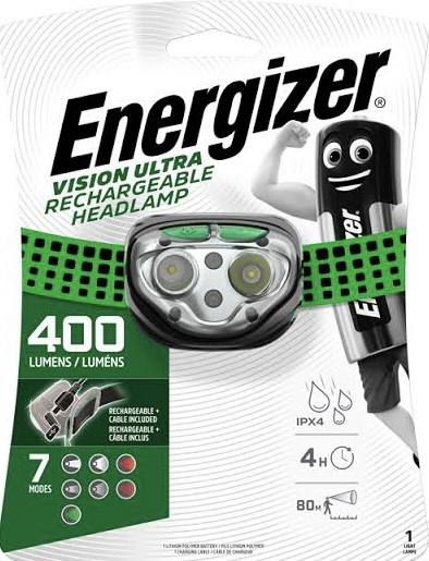 ENERGIZER HEADLAMP VISION RECHARGEABLE 400 LUMENS